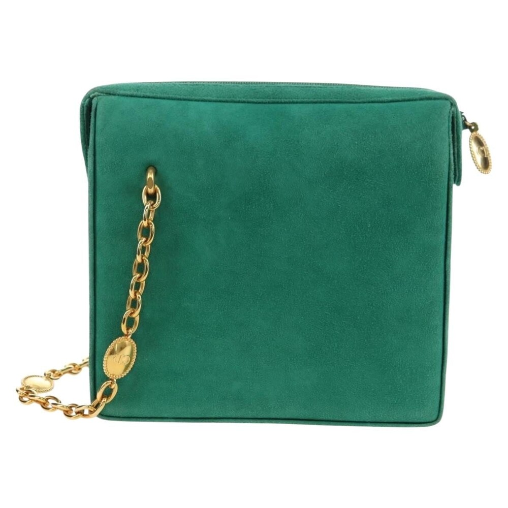 Dior Suede Chain Shoulder Bag Green